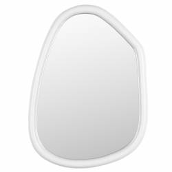 Miroir Looks S Zuiver Glace d’Intérieur Coloris Blanc Décoration Murale en Verre et Manguier 2x49x67cm