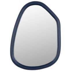 Miroir Looks S Zuiver Glace d’Intérieur Coloris Bleu Foncé Décoration Murale en Verre et Manguier 2x49x67cm