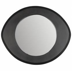 Miroir Aren S Dutchbone Glace Forme Œil Manguier Finition Noire Décoration Murale 5x73x100cm