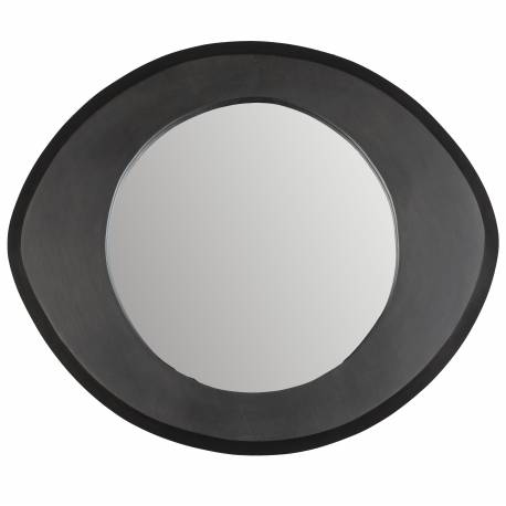 Miroir Aren S Dutchbone Glace Forme Œil Manguier Finition Noire Décoration Murale 5x73x100cm