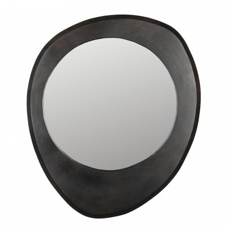 Miroir Aren M Dutchbone Glace Forme Œil Manguier Finition Noire Décoration Murale 5x73x100cm