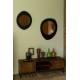Miroir Aren M Dutchbone Glace Forme Œil Manguier Finition Noire Décoration Murale 5x73x100cm