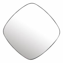 Miroir Mila Woody Glace Intérieur Décoration Murale Carré en Verre et Métal Noir 4x50x50cm