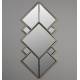 Miroir Miyu Dutchbone Ensemble de 5 Glaces Murales Finition Laitonnée Décoration Losanges en Verre et Métal 4x51x107cm