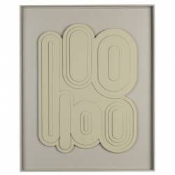 Tableau August Zuiver Décoration Murale en Bois et Plâtre Cadre Beige en Relief Design 4x52x64cm