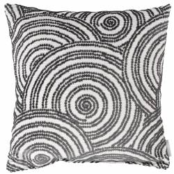 Coussin Décoratif Rings Naturel Anthracite Zuiver Décoration de Canapé Fauteuil en Tissu 12x45x45cm