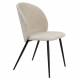Lot de 2 Chaises Cozy Zuiver Assises de Table Tissu Beige et Métal Noir Duo de Fauteuils de Salle à Manger 53x57x82cm