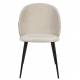 Lot de 2 Chaises Cozy Zuiver Assises de Table Tissu Beige et Métal Noir Duo de Fauteuils de Salle à Manger 53x57x82cm