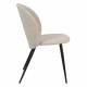 Lot de 2 Chaises Cozy Zuiver Assises de Table Tissu Beige et Métal Noir Duo de Fauteuils de Salle à Manger 53x57x82cm
