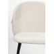 Lot de 2 Chaises Cozy Zuiver Assises de Table Tissu Beige et Métal Noir Duo de Fauteuils de Salle à Manger 53x57x82cm
