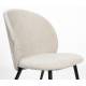 Lot de 2 Chaises Cozy Zuiver Assises de Table Tissu Beige et Métal Noir Duo de Fauteuils de Salle à Manger 53x57x82cm