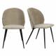 Lot de 2 Chaises Cozy Zuiver Assises de Table Tissu Mousse et Métal Noir Duo de Fauteuils de Salle à Manger 53x57x82cm
