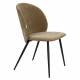 Lot de 2 Chaises Cozy Zuiver Assises de Table Tissu Moutarde et Métal Noir Duo de Fauteuils de Salle à Manger 53x57x82cm