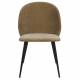 Lot de 2 Chaises Cozy Zuiver Assises de Table Tissu Moutarde et Métal Noir Duo de Fauteuils de Salle à Manger 53x57x82cm
