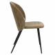 Lot de 2 Chaises Cozy Zuiver Assises de Table Tissu Moutarde et Métal Noir Duo de Fauteuils de Salle à Manger 53x57x82cm