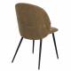 Lot de 2 Chaises Cozy Zuiver Assises de Table Tissu Moutarde et Métal Noir Duo de Fauteuils de Salle à Manger 53x57x82cm