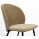 Lot de 2 Chaises Cozy Zuiver Assises de Table Tissu Moutarde et Métal Noir Duo de Fauteuils de Salle à Manger 53x57x82cm