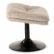 Repose Pied Memento Athezza Pouf d’Appoint Assise Tissu Chiné Beige et Acier Noir 44x45x50cm