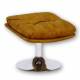 Repose Pied Memento Athezza Pouf d’Appoint Assise Tissu Gold et Acier Chromé 44x45x50cm