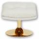 Repose Pied Memento Athezza Pouf d’Appoint Assise Tissu Blanc et Acier Gold 44x45x50cm