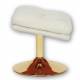 Repose Pied Memento Athezza Pouf d’Appoint Assise Tissu Blanc et Acier Gold 44x45x50cm