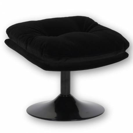 Repose Pied Memento POP Athezza Pouf d’Appoint Assise Tissu Noir et Acier Noir 44x45x50cm