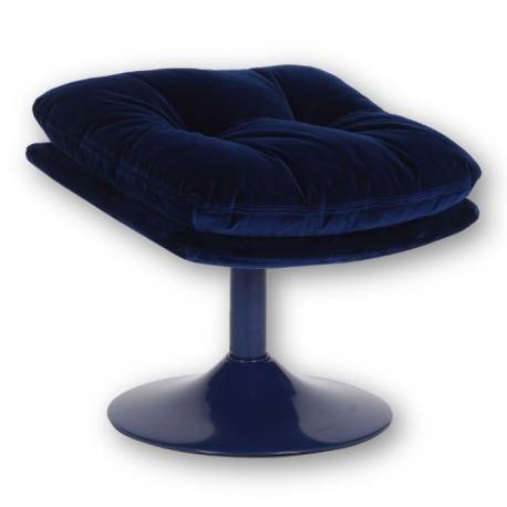 Repose Pied Memento POP Athezza Pouf d’Appoint Assise Tissu Bleu et Acier Bleu 44x45x50cm