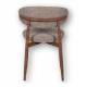 Chaise Georgia Pied Finition Noyer Fauteuil de Table Métal et Tissu Taupe Assise de Salle à Manger Design Rétro 52x55x78cm