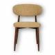 Chaise Georgia Pied Finition Noyer Fauteuil de Table Métal et Tissu Moutarde Assise de Salle à Manger Design Rétro 52x55x78cm