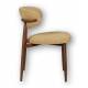 Chaise Georgia Pied Finition Noyer Fauteuil de Table Métal et Tissu Moutarde Assise de Salle à Manger Design Rétro 52x55x78cm