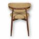Chaise Georgia Pied Finition Noyer Fauteuil de Table Métal et Tissu Moutarde Assise de Salle à Manger Design Rétro 52x55x78cm