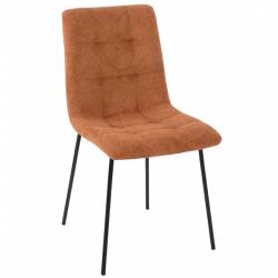 Chaise Liona Athezza Assise de Table Métal et Tissu Fox Siège de Séjour Fauteuil Matelassé 45x56x87cm