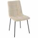 Chaise Liona Athezza Assise de Table Métal et Tissu Beige Siège de Séjour Fauteuil Matelassé 45x56x87cm