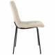Chaise Liona Athezza Assise de Table Métal et Tissu Beige Siège de Séjour Fauteuil Matelassé 45x56x87cm
