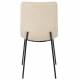 Chaise Liona Athezza Assise de Table Métal et Tissu Beige Siège de Séjour Fauteuil Matelassé 45x56x87cm