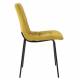 Chaise Liona Athezza Assise de Table Métal et Tissu Gold Siège de Séjour Fauteuil Matelassé 45x56x87cm