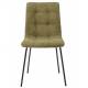 Chaise Liona Athezza Assise de Table Métal et Tissu Olive Siège de Séjour Fauteuil Matelassé 45x56x87cm