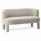 Banquette Reisa Gris Chiné Athezza Banc d’Intérieur Tissu Bouclette Assise Rétro Design Seventies 69x70x140cm