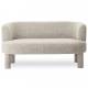 Banquette Reisa Gris Chiné Athezza Banc d’Intérieur Tissu Bouclette Assise Rétro Design Seventies 69x70x140cm