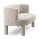 Banquette Reisa Gris Chiné Athezza Banc d’Intérieur Tissu Bouclette Assise Rétro Design Seventies 69x70x140cm