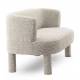 Banquette Reisa Gris Chiné Athezza Banc d’Intérieur Tissu Bouclette Assise Rétro Design Seventies 69x70x140cm