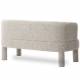 Banquette Reisa Gris Chiné Athezza Banc d’Intérieur Tissu Bouclette Assise Rétro Design Seventies 69x70x140cm