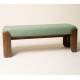 Banquette Jodie Athezza Banc d’Intérieur en Bois et Tissu Vert Assise 2 Places Seventies 42x46x125cm
