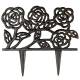 Bordure de Jardin Bordurette Extérieure en Fonte Patinée Marron Grille Motif Fleurs 0,8x20,5x23,5cm