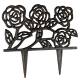 Bordure de Jardin Bordurette Extérieure en Fonte Patinée Marron Grille Motif Fleurs 0,8x20,5x23,5cm