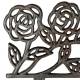 Bordure de Jardin Bordurette Extérieure en Fonte Patinée Marron Grille Motif Fleurs 0,8x20,5x23,5cm