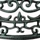 Paillasson en Fonte Tapis d’Entrée Gratte Pied Ovale Patiné Vert Décoration de Jardin Motif Volute 2x40x61cm