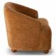Fauteuil Dakota Athezza Chaise d’Intérieur Tissu Camel et Bois Assise de Salon Rétro 73x74x76cm
