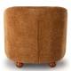 Fauteuil Dakota Athezza Chaise d’Intérieur Tissu Camel et Bois Assise de Salon Rétro 73x74x76cm