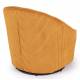Fauteuil Pivotant Viby Athezza Siege de Salon Tissu Cotelé Ocre et Métal Assise Lounge 74x76x76cm